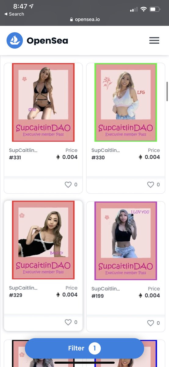 suppycaitlin's tweet photo. someone made an NFT collection of me WTF https://t.co/9fE52O19EA