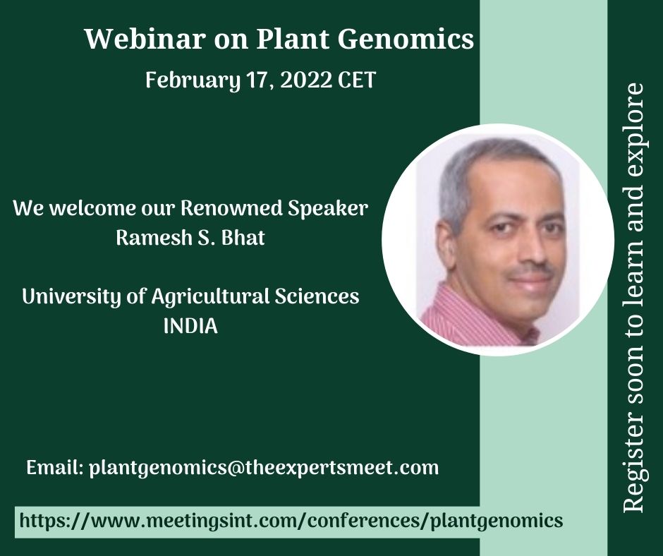 CongressPlant's tweet photo. Have a scientific discussion with #RameshBhat, @UASDharwad_05, INDIA on "Genome-wide structural and functional landscapes of SNPs revealed from the WGRS data of 179 accessions of Arachis" at #WebinaronPlantGenomics
W: https://t.co/sufjTpIyz7
#meetingsint #plantgenomics #online https://t.co/INEyYrCg1f