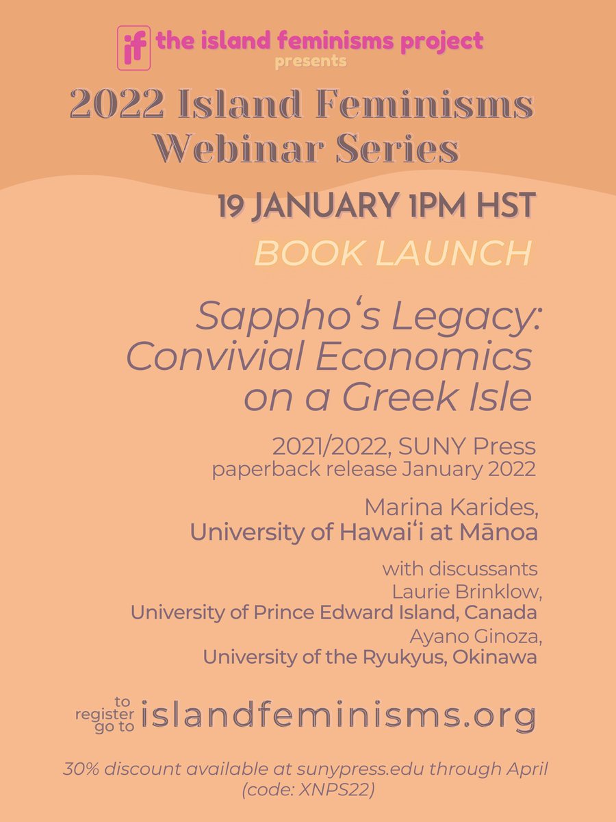 Make sure to register for tomorrow’s book launch and the first of the 2022 Island Feminisms Webinar series! @SUNYPress islandfeminisms.org