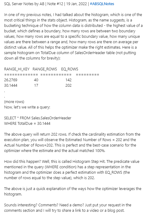 A_Bansal's tweet photo. SQL Server Notes by AB  | Note #12 | 19 Jan, 2022 | #ABSQLNotes https://t.co/kcwOl7CCOn