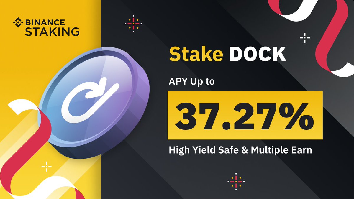 binance's tweet photo. #Binance Staking launches $DOCK @docknetwork Staking with up to 37.27% APY 💰

➡️ https://t.co/Ng0bxjgrEC https://t.co/d39ZmTnKlY