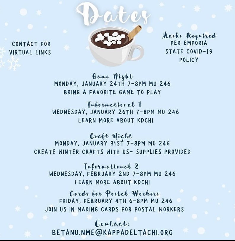Join the sisters of Beta Nu in our Winter Wonderland ❄️ ⛄️ 
Starting next Monday- hang out with us for some fun, and some friendly competition 😊😊🐧🐧  

#Rush2022