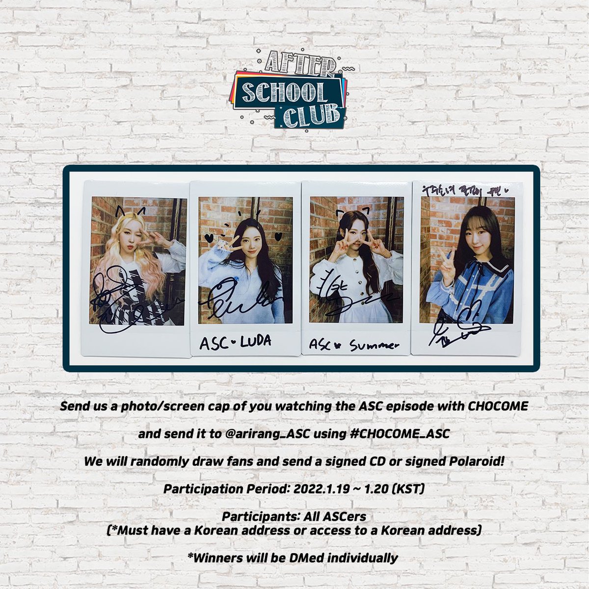 arirang_ASC's tweet image. [CHOCOME]
⠀
✨Viewing Event(시청 이벤트)✨
⠀
#CHOCOME_ASC #CHOCOME