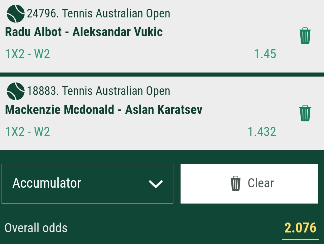 BettingGym's tweet photo. 🎾 TENNIS COMBO
🏆 Australian Open
📈 Odds - 2,07

#bettingtips #bettingpicks  #GamblingTwiitter #SportyBet #sports #tennis #AO2022 #AusOpen https://t.co/VEQ8ZExi8i
