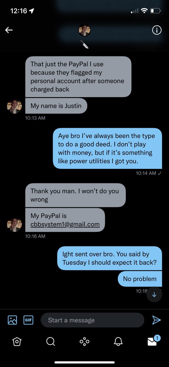 GoatSystemSCAM's tweet image. Just sent through DMs. @MrSharpBets scamming another dude through PayPal this time. Even asking to “borrow” another $250.

“I’m not bullshitting bro,” he states.

Biggest scammer on Twitter ➡️ @MrSharpBets