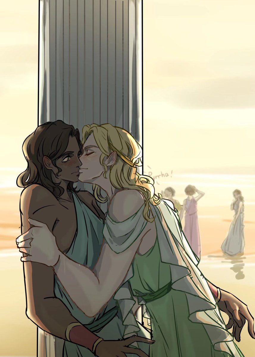 一些小情侣，老实说在我看tsoa之前我还画了不少小情侣…看了之后因为心理阴影就不太画了，但是这张真的，挺好看的，还是发
#patrochilles #HadesFanArt