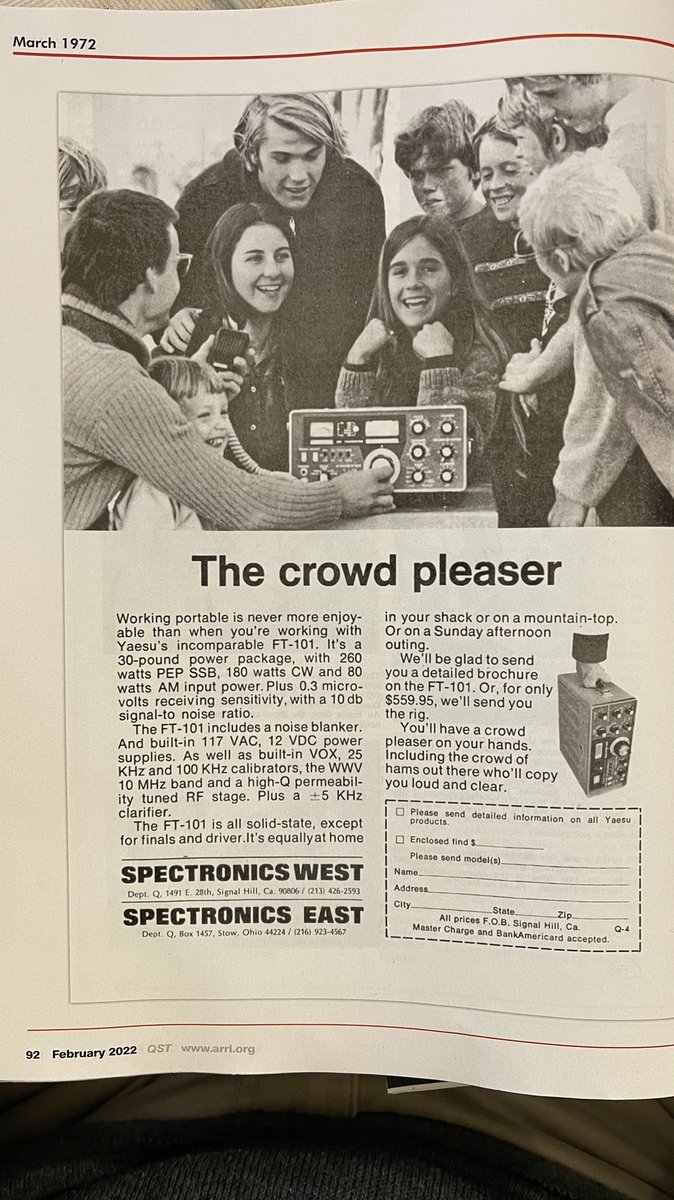 mssnyvoice's tweet photo. Yaesu Ham radio transceiver FT101. AD in Mar. 1972. #yaesu #ft101 #HFtransceiver #hamradio #QST #arrl #jarl #八重洲無線 https://t.co/kxVnDF5JCs