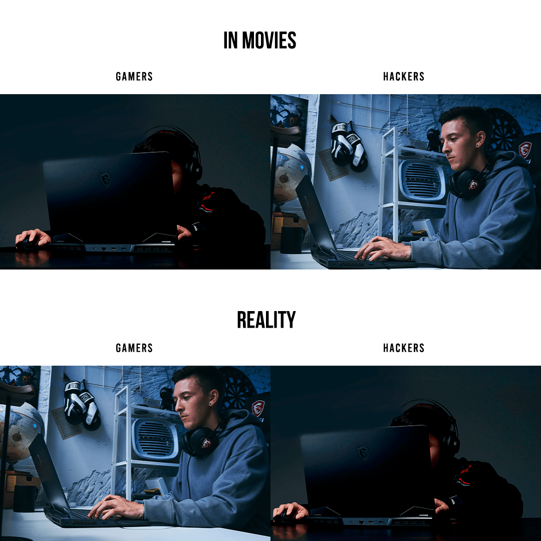 AustraliaMSI's tweet photo. How true is this?
Do you look more like a 'gamer' or 'hacker' IRL?
How about joining the MSI Gaming Army with a new laptop?
๐https://t.co/86wufevPnW
#MSI #Gaming #Laptop #MEME #memes #MSIMEME https://t.co/uF3qrZDSMd