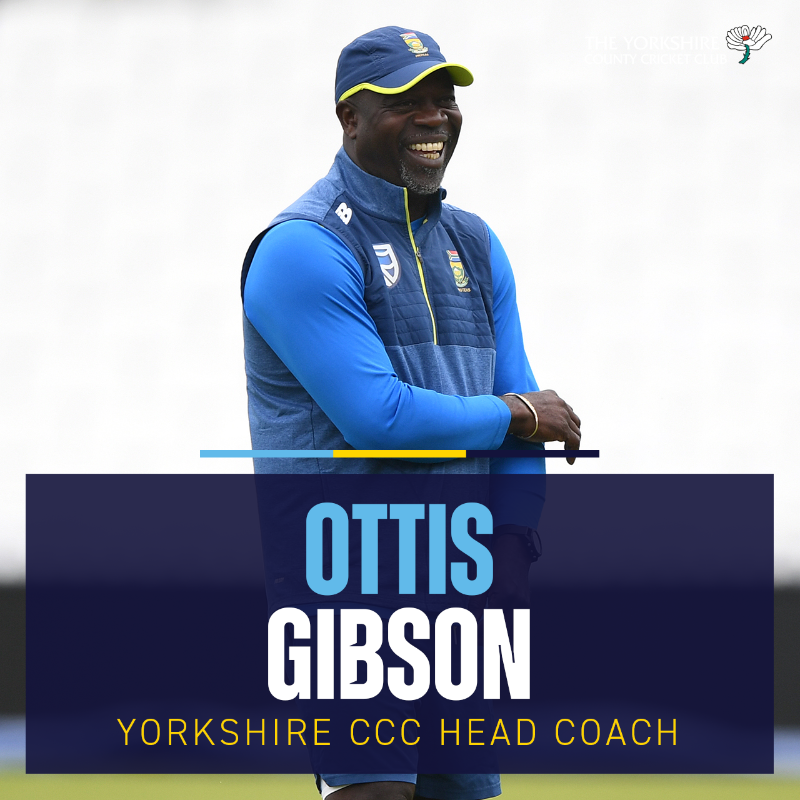 YorkshireCCC's tweet photo. Yorkshire County Cricket Club today announces the appointment of Ottis Gibson as Head Coach on a three-year contract. #OneRose