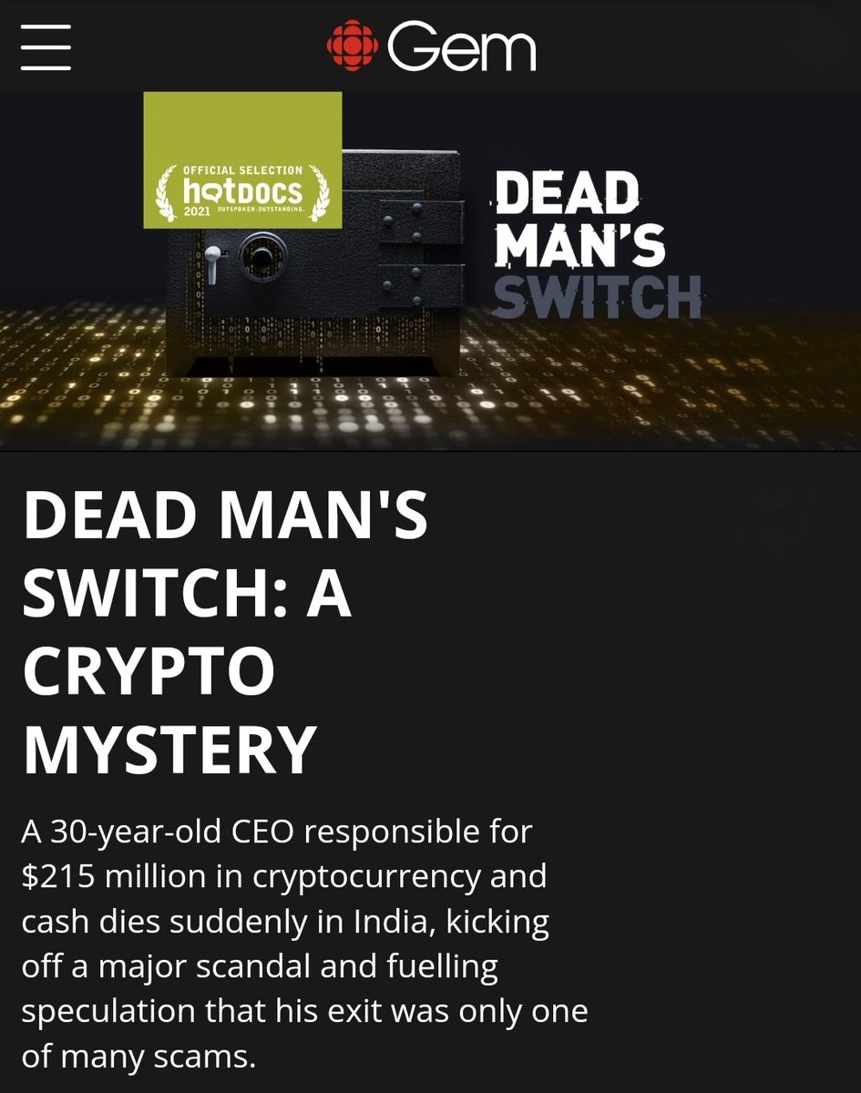 Reminder that we're
on demand on <a href="/cbcgem/">CBC Gem</a> all month. Have you tuned in?

Click to watch:
sqz.co/pvNjnlH

#bitcoin #cryptocurrencies #truecrime #NowStreaming #supportcanadianfilm #WomeninFilm