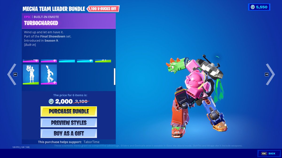 WeglGamer's tweet photo. Used code TaborTime to buy the "Mecha Team Leader bundle", one of my favorite skins ever! @TaborTimeYT #Fortnite #FortniteFlipped #wegl https://t.co/2FK0u2MPsS