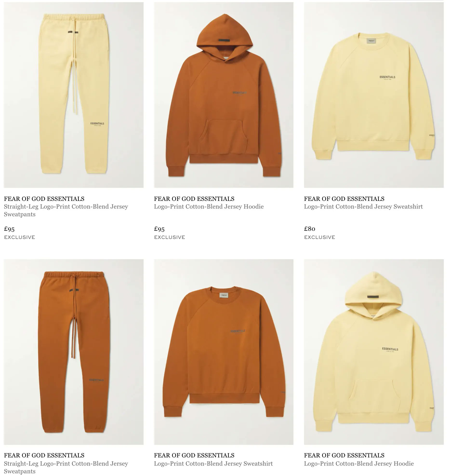 fear of god essentials logo print cotton blend jersey sweatshirt