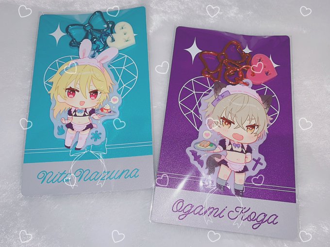 受けチャンアクキー届いたよー!!めちゃくちゃ可愛いー!!💞💞
チャームと台紙でカプ主張しました💙💜 