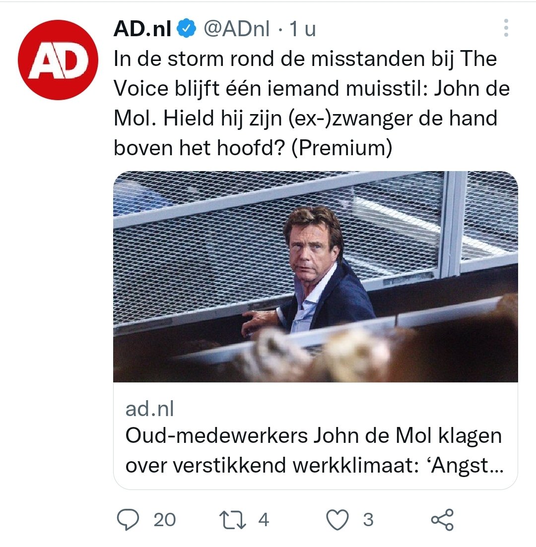 Het schandaal wordt alleen maar groter, nu is zelfs de ex van John de Mol zwanger 🤪... #tvoh <a href="/ADnl/">AD.nl</a>