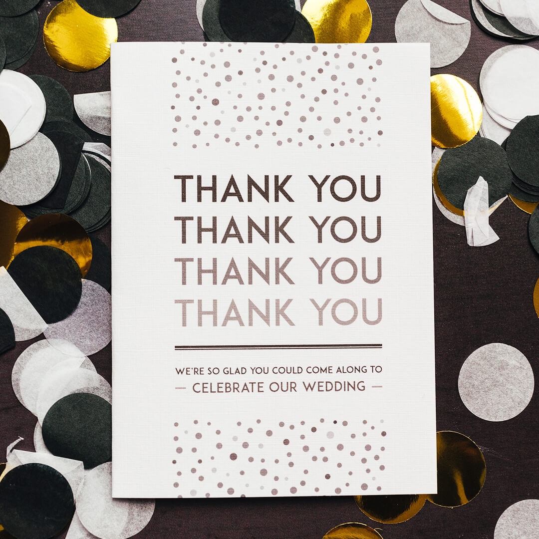 With travel, hotels, gifts, time off work, and the next day hangover, your guests pay a lot to celebrate your wedding. 

A card, thanking them for their time, goes a long way.

Here are our tips for writing meaningful thank you cards quickly: blog.gettinhitched.rocks/yes-you-do-hav…