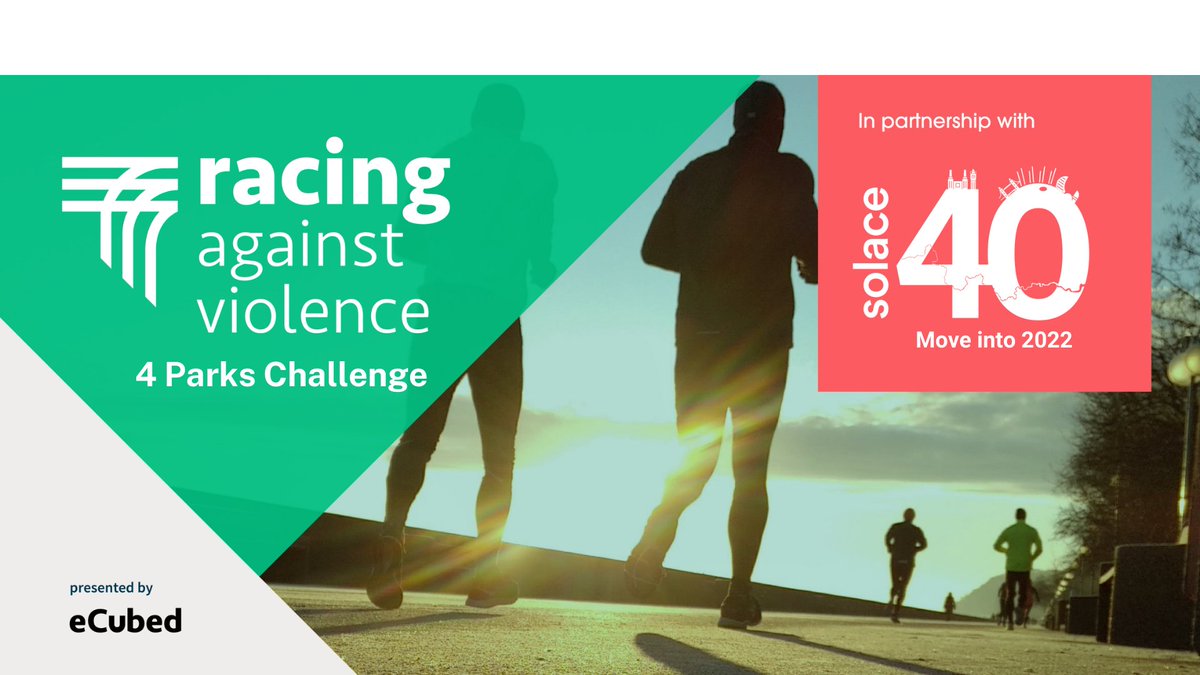 SolaceWomensAid's tweet photo. Join us for the Racing Against Violence 4 Parks Challenge on January 29th in partnership with Ecubed and help end violence against women and girls. Sign up to the event using the link https://t.co/wP0q0Ee70z #Solace40 @eCubedUK https://t.co/Qr1qOV5Smc