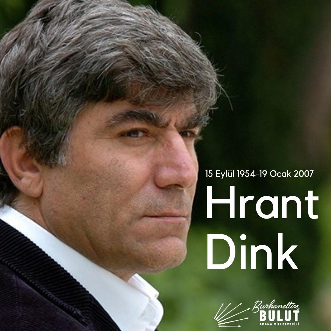 Hayatını barış ve özgürlük mücadelesine adayan hain bir suikastle hayattan koparılan #HrantDink’i, Sezen Aksu'nun sözleriyle analım...

"Bir daha açar mı karanfil korkusuz?
Bir daha uçar mı güvercin şehirde?"

Sevgi ve saygıyla... 
#Hrantsız15yıl 
#HrantİçinAdaletİçin