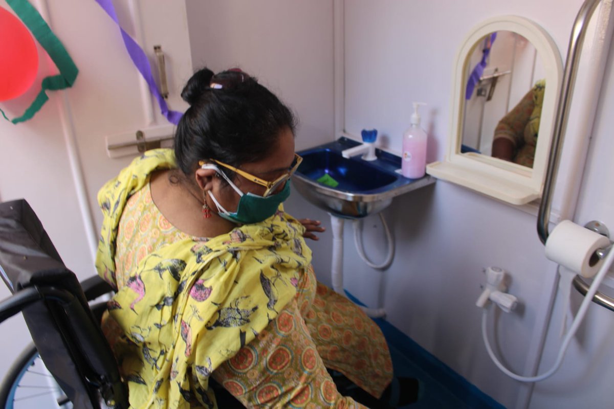 A very Happy morning for @SanFirstIndia at the Better World Shelter for women with disabilities where @SanFirstUK Co-founder @DavidSanFirst inaugurated a wheelchair friendly inclusive toilet for the 55 ladies who live there.
#LeavingNoOneBehind #InclusiveSanitation