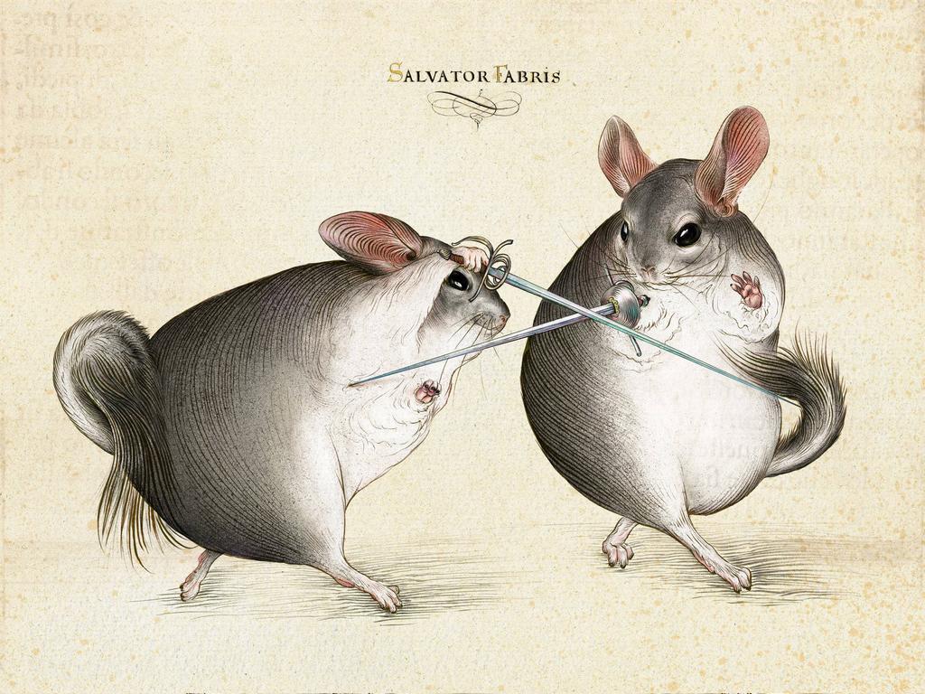 НЕТ ВРЕМЕНИ ОБЪЯСНЯТЬ, ЭТО ФЕХТУЮЩИЕ ШИНШИЛЛЫ. по ссылке больше:
chainsawsavvy.tumblr.com/post/673770997…