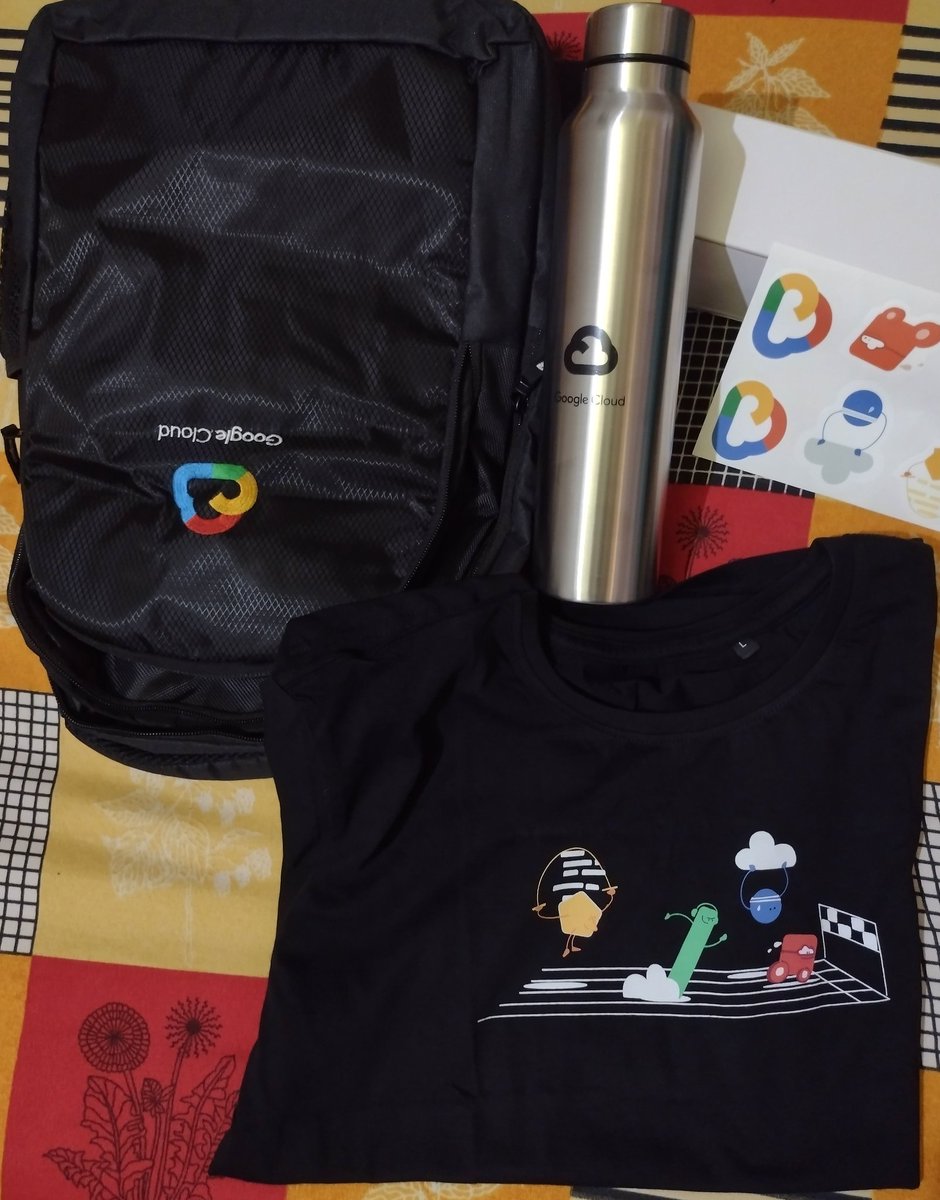 shubh6200's tweet photo. Last but not least...
2021 #30DaysOfGoogleCloud swag arrived today!
Thanks @googlecloud
@qwiklabs for all the learning labs and theses swags!
Looking forward to getting deep dive into cloud journey with @googlecloud . https://t.co/yBfFMkHtVp