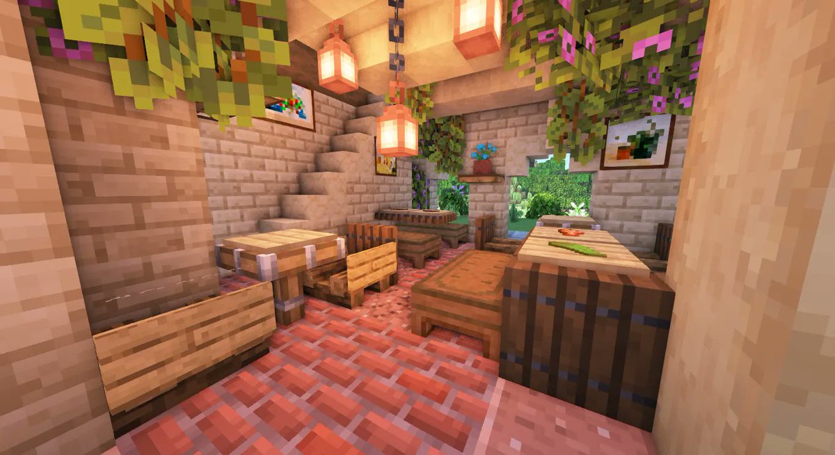 FrMinecraft's tweet photo. Un petit restaurant avec l'intérieur équipé.

 🧷 https://t.co/1iS5irc0pQ https://t.co/7vseQdCNjr
