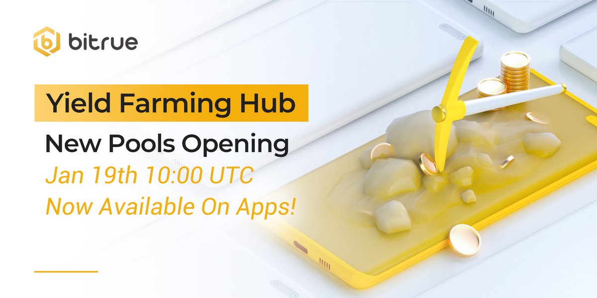 BitrueOfficial's tweet image. New pools open for our #YieldFarming hub later today at 10:00 UTC!

We've published the full list of pools &amp;amp; their estimated APRs right here - bitrue.zendesk.com/hc/en-001/arti…

In addition Yield Farming is now available on our apps, get the latest version and look for the Farms icon.