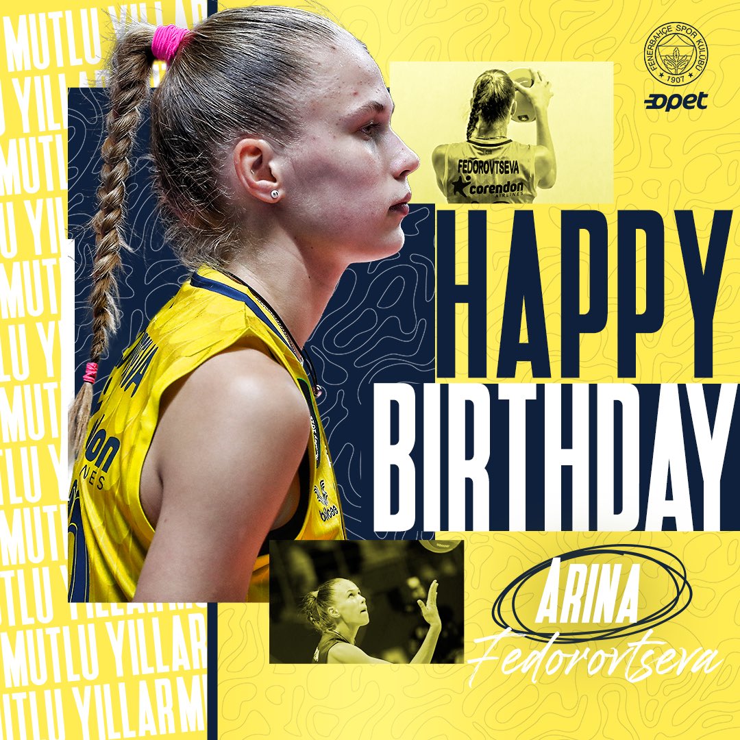 FBvoleybol's tweet photo. Bugün oyuncumuz Arina Fedorovtseva’nın doğum günü! Mutlu yıllar Arina!🎂🎉 https://t.co/7sHVkWyotR