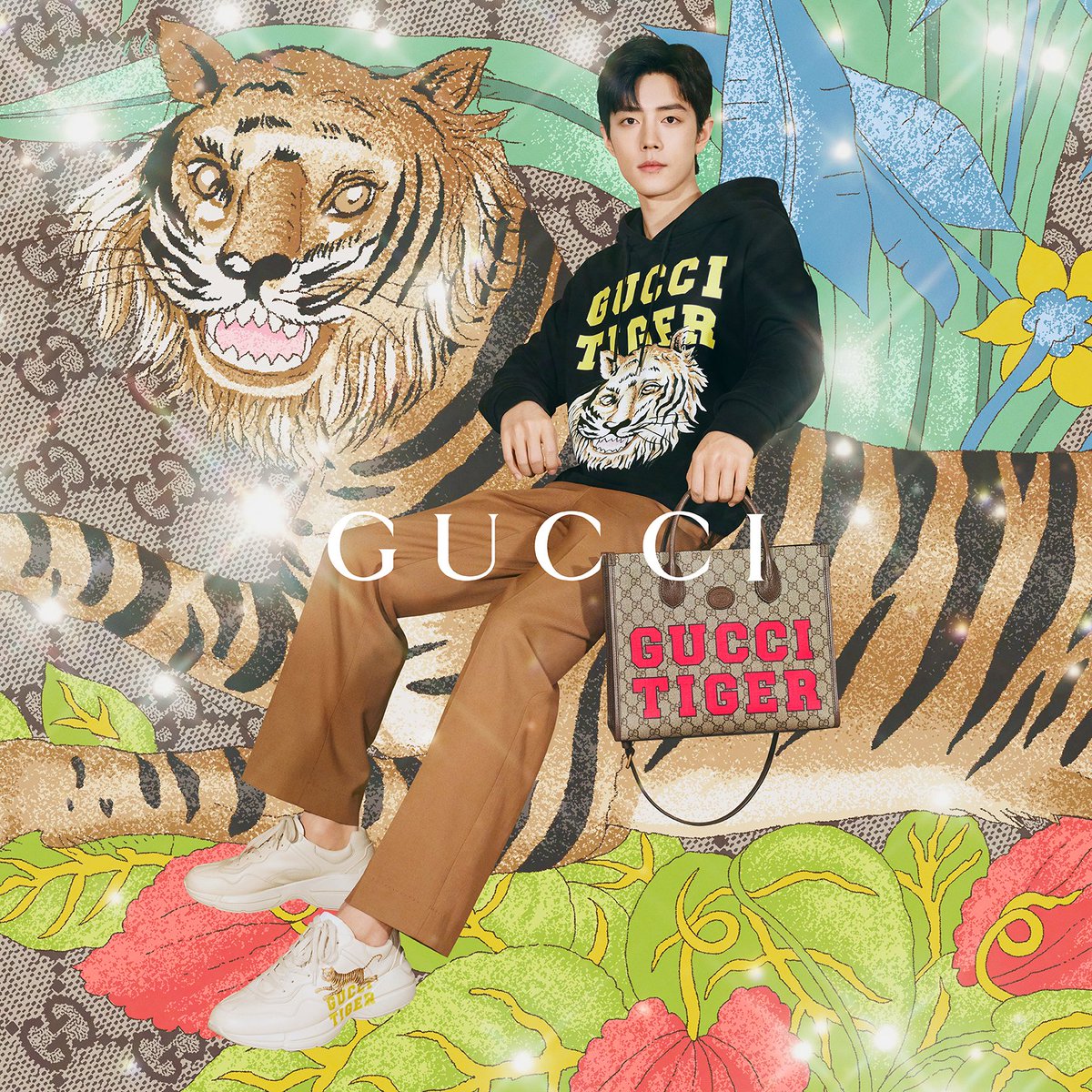 For the #GucciTiger campaign, Global Brand Ambassador #XiaoZhan appears against a reimagined archival design by Vittorio Accornero. Creative Director #AlessandroMichele, Art Director #ChristopherSimmonds, photographer #AngeloPennetta. Discover more on.gucci.com/_GucciTiger