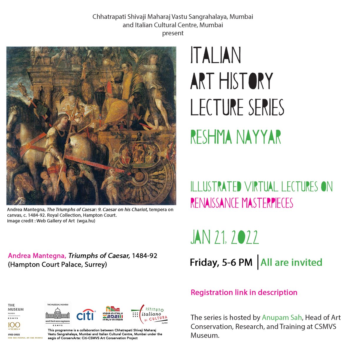 CSMVSmumbai's tweet photo. To know more join us for the Italian Art History Lecture Series by Reshma Nayyar @r10aesth8ics and hosted by Anupam Sah,
Registration on the link below:
https://t.co/6LILZqPg94
#csmvs #csmvsmuseum #csmvsmumbai #italianart #arthistory #italianarthistory #art #history (2/2) https://t.co/R68kg1EqaP