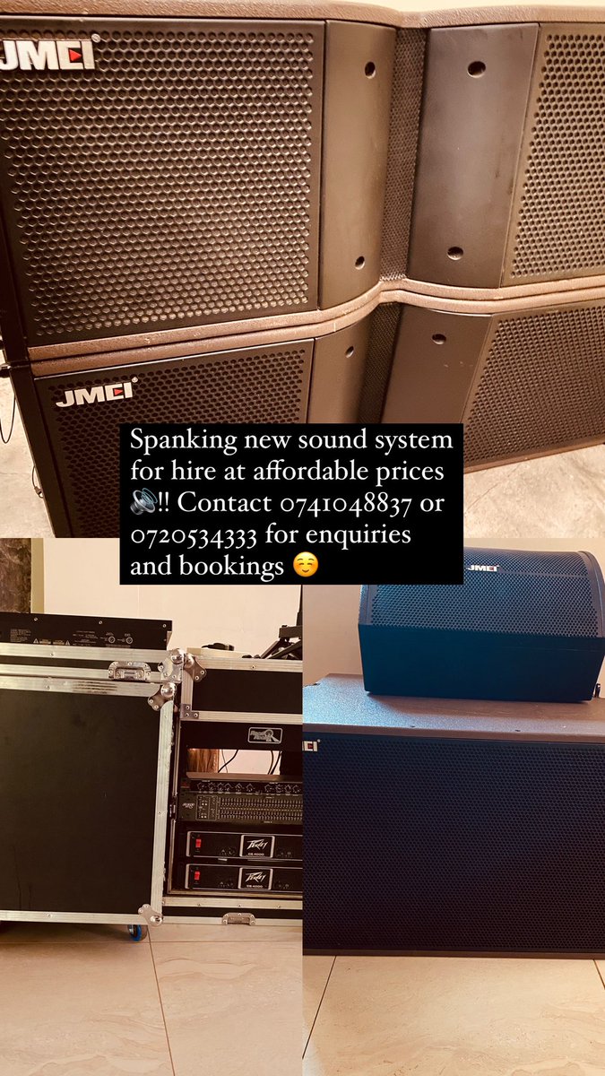 SarangeMusic's tweet photo. Spanking new sound available for hire ! Call 0741048837 !  At affordable prices ! Based in Kisii/Nyanza region. #Sounditsystems #soundforhire https://t.co/AOicAMp0HQ