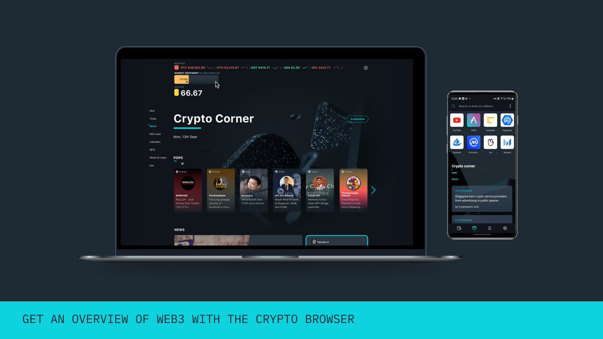 Opera is happy to unveil its new Crypto Browser Project, with beta versions  of the new browser available for PC, Mac and mobile phones, delivering a  new web experience with Web3 at