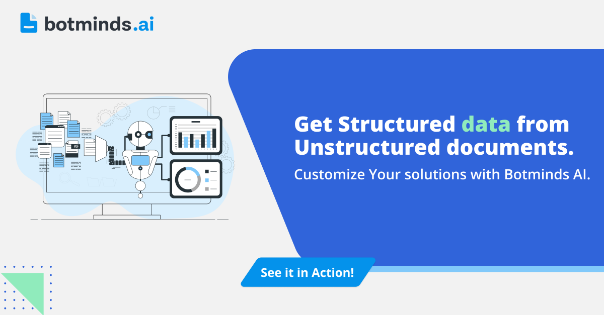 BotmindsAI's tweet photo. With a no-code AI-first approach, transform and scale your business by automating end-to-end document processing using Botminds.

Read More: https://t.co/SwULerfPLi

#botmindsai #botmindsinc #idp #ide #idc #intelligentdocumentprocessing #intelligentautomation https://t.co/Ko6nnVAyKn