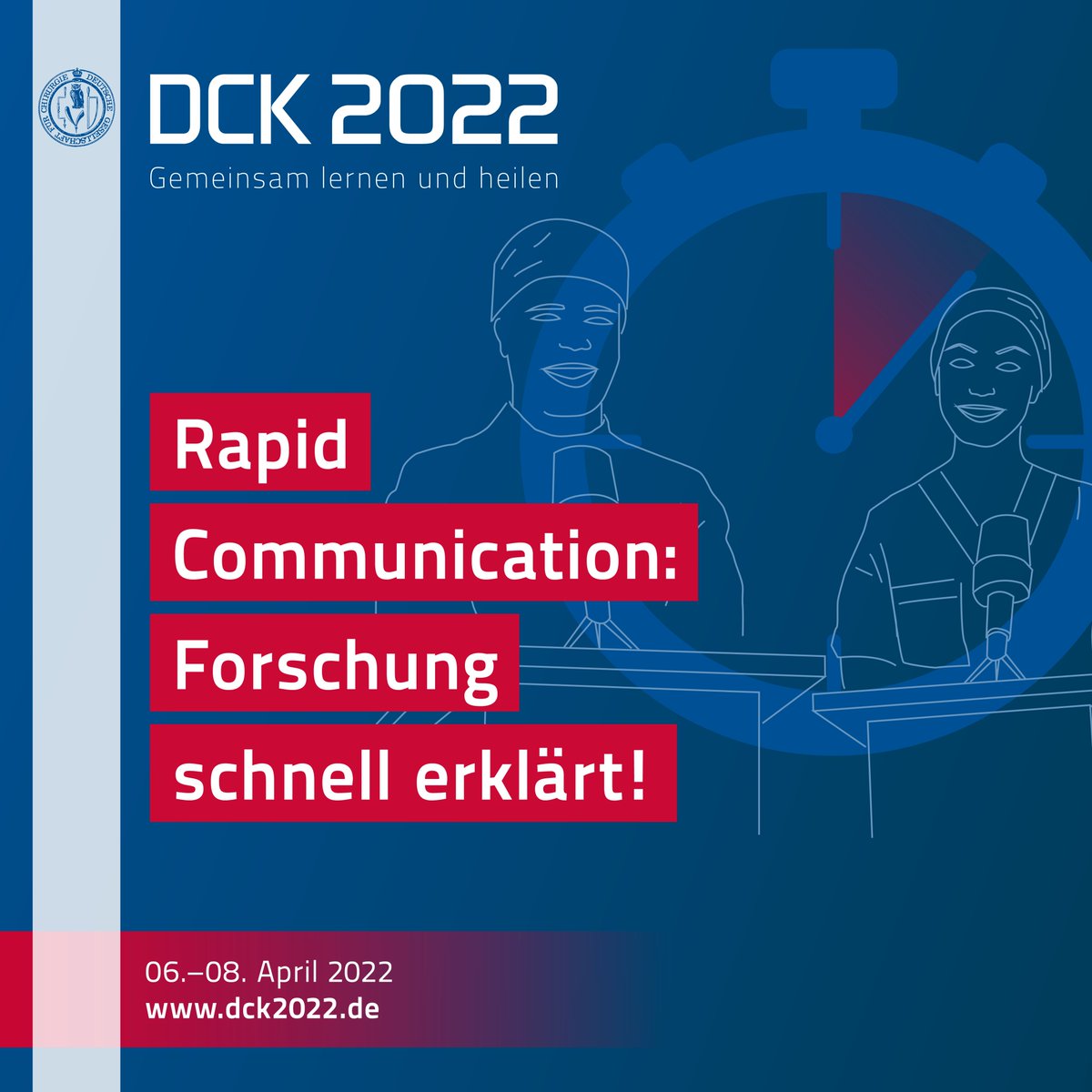 DCKongress's tweet photo. #Forschung auf den Punkt gebracht  - in wenigen Minuten präsentieren Referenten Themen aus chirurgischen Fachdisziplinen beim Prä-Kongress des #DCK2022. Seien Sie vom 28. bis 30. März dabei und verfolgen Sie die Kurzvorträge online - https://t.co/66qyt7pS9g https://t.co/EoeYncqka7