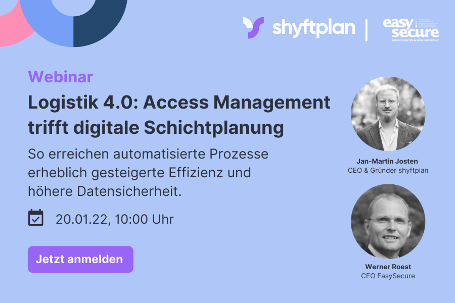 Morgen ist es so weit!

Das Ziel dieses Webinars ist es, Punkt für Punkt darzustellen, was <a href="/shyftplan/">shyftplan</a>  und EasySecure in der Logistik digitalisieren. Es wird ein aktiver Dialog mir vielen interessanten Einblicken und Gedanken.

Schnell noch anmelden
👇
app.livestorm.co/shyftplan-gmbh…