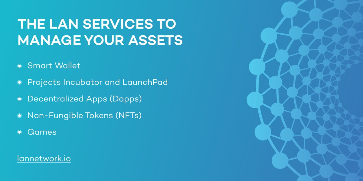 lan_network's tweet photo. LAN ecosystem includes various services for managing crypto and blockchain assets.🚀

Join our open-source system and enter a new era of managing crypto. 

$LAN #blockchain #DeFi #NFT #Dapp #wallet https://t.co/Ib94BYNT6y