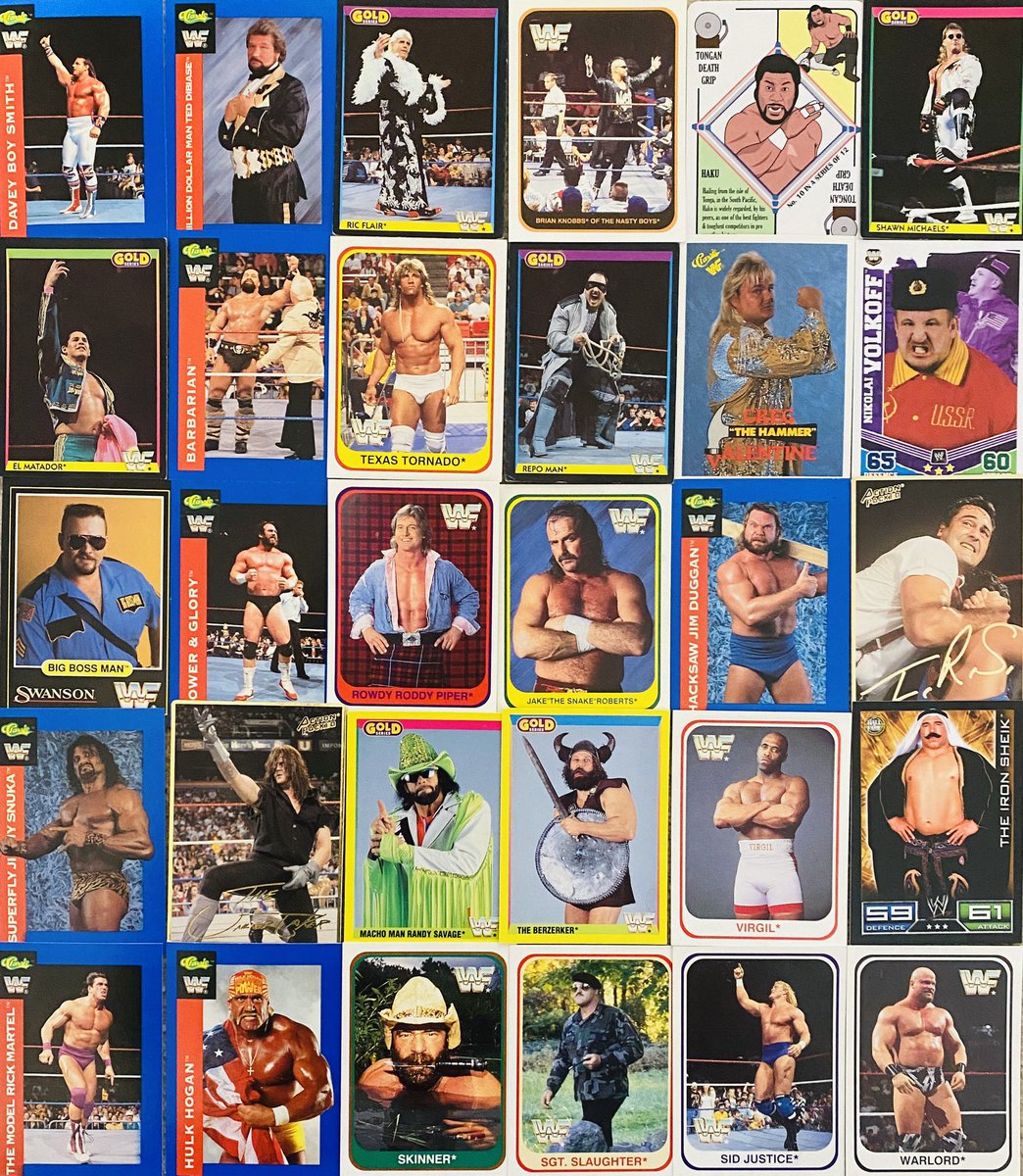 wwfclassic's tweet photo. #RoyalRumble1992 🤼‍♂️

My #RoyalRumble memory is also my #WrestlingCardWednesday entry, a selection of cards listing every entrant, in order of entry. 

#ItsTimeToRumble #hWo
#HasbroWorldOrder https://t.co/nyDrUe593m