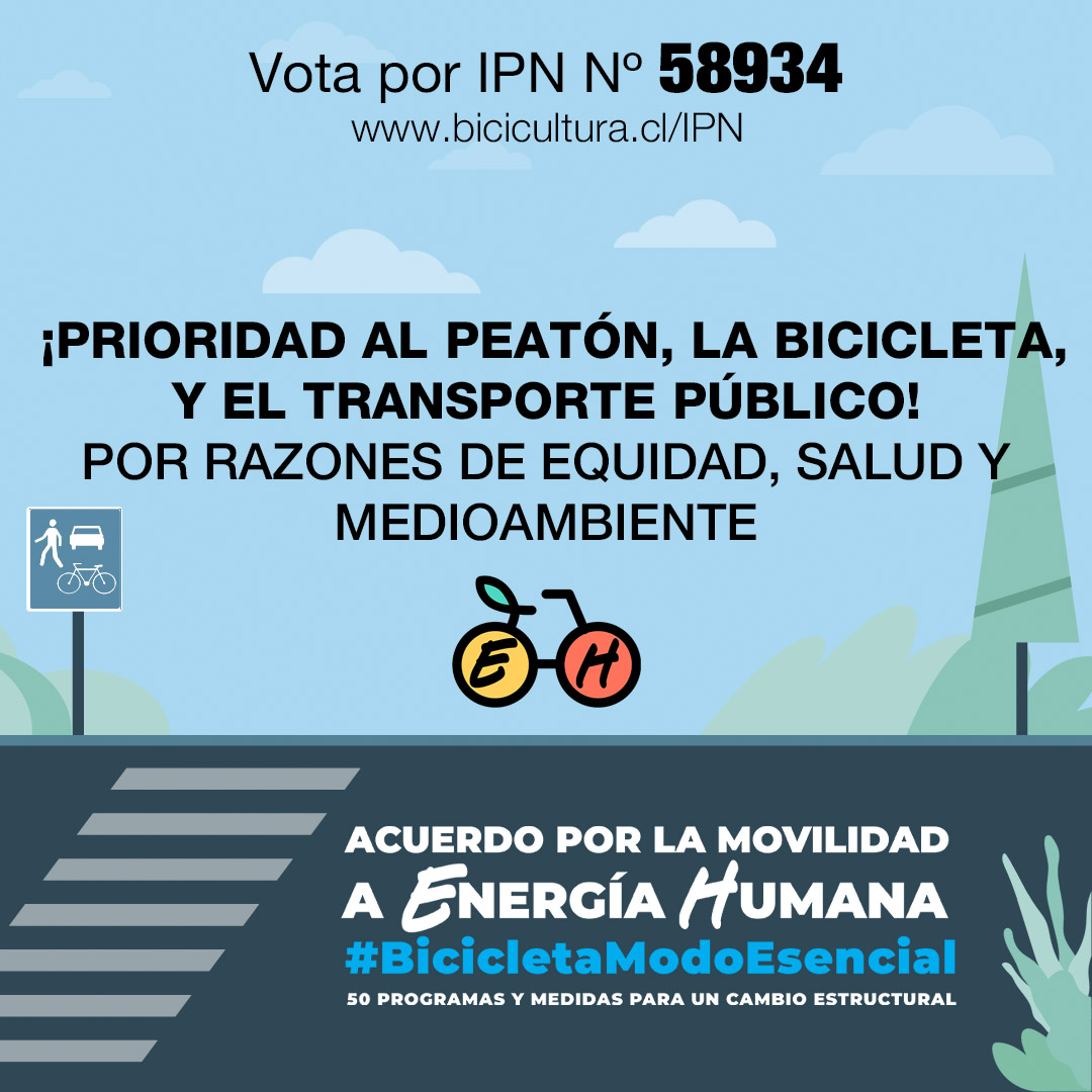 "Bicicleta, peatones y transporte público, prioridad en la Nueva Constitución": Iniciativa Popular de Norma N°58934 acaba de ser presentada por organizaciones de la sociedad civil y busca 15.000 firmas: aquí para conocer, sumar tu apoyo y difundir:  bicicultura.cl/ipn