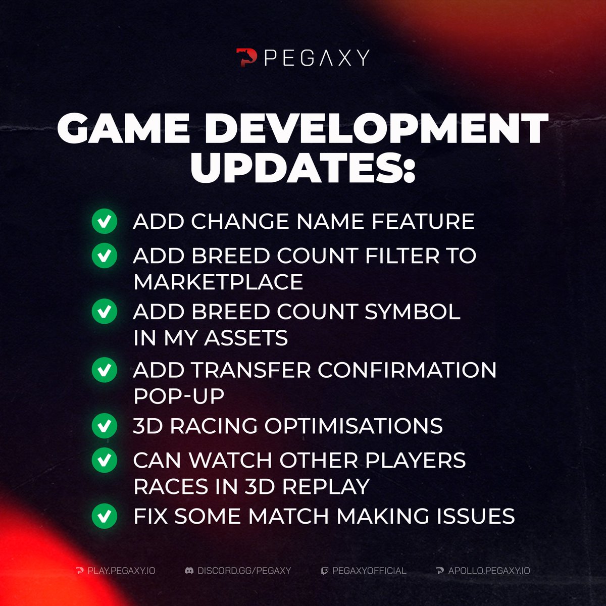Green checks on our checklist ✅🤗

Here are the latest game development updates that we have deployed. We are working hard to improve the game so be kind to us, please! 🥺🤣 We appreciate your feedback and suggestions, family! ❤️