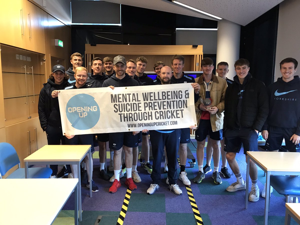 Thanks to <a href="/YorkshireCCC/">Yorkshire CCC</a> for having us down to chat about mental health and fitness in cricket 🧠 🏏