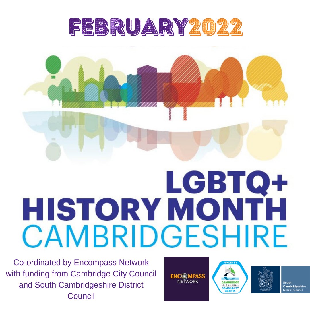 CambsLGBT's tweet photo. LGBTQ+ History Month is just around the corner! There's a packed calendar of events throughout February, starting with the Opening Ceremony on Tuesday 1st Feb. To see the whole calendar, please visit https://t.co/erDFPABrSc. https://t.co/vFxNaHy1Gm