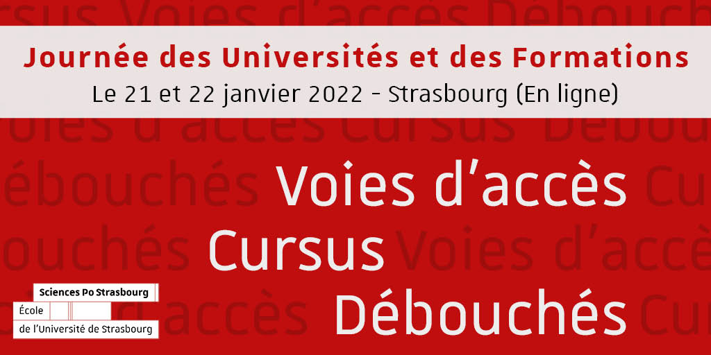 ScPo_Strasbourg's tweet photo. [Évènement] JU 2022 - 100% virtuelles
Tout savoir sur notre école !

👉 https://t.co/zjag1VjZmn
❓ Chattez avec nous de 9h à 17h
💻 Trois visios/jour avec des enseignants :
10h30 - concours commun
14h - cursus
15h - débouchés

On vous attend nombreux !

#JU22 #orientation https://t.co/VVOiaFs4O8