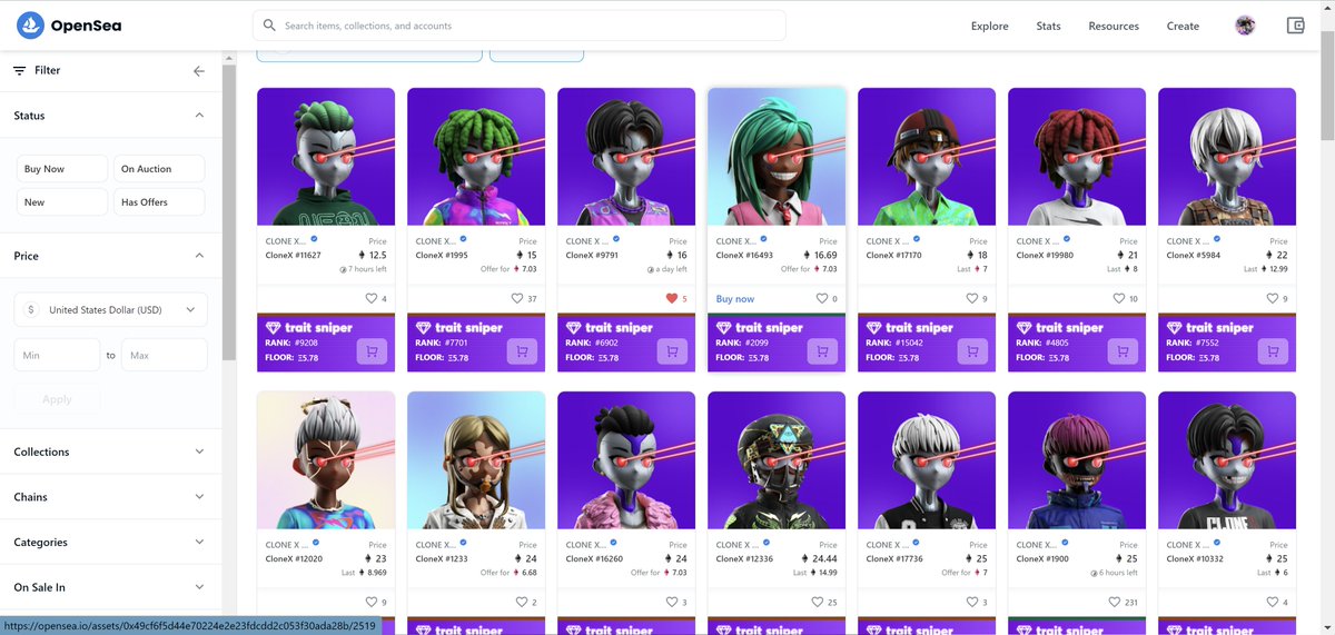 LScnm's tweet photo. For sell~ Nice price👀 #NFTCommmunity #NFT #CloneX #RTFKTstudios https://t.co/77pggUnLhQ