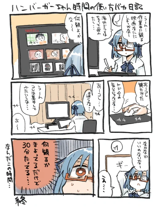 できた。ハンバーガーちゃん時間の使い方バカ日記ができた。 