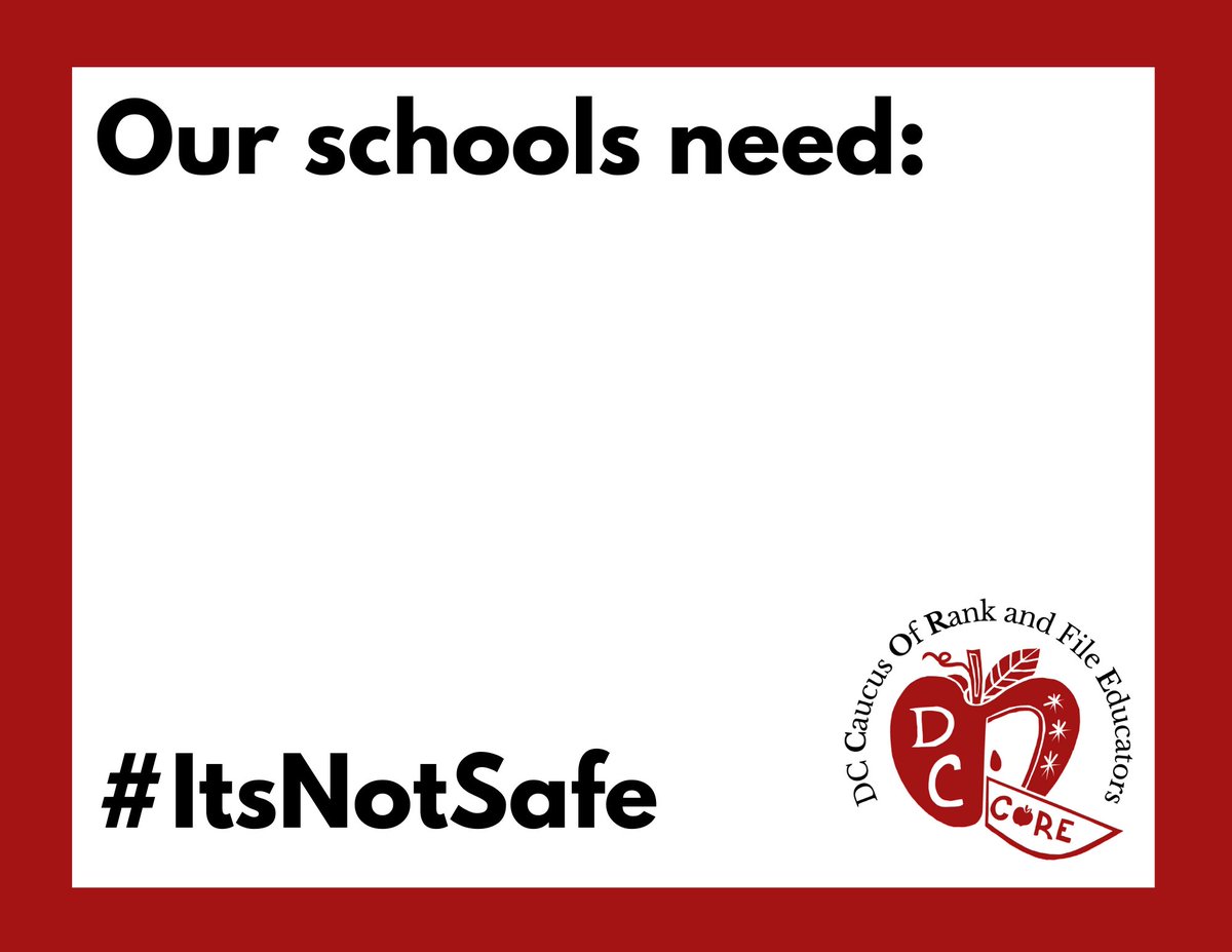 DC_CORE's tweet image. Today print your signs and post your message. Tag us and use #ItsNotSafe.