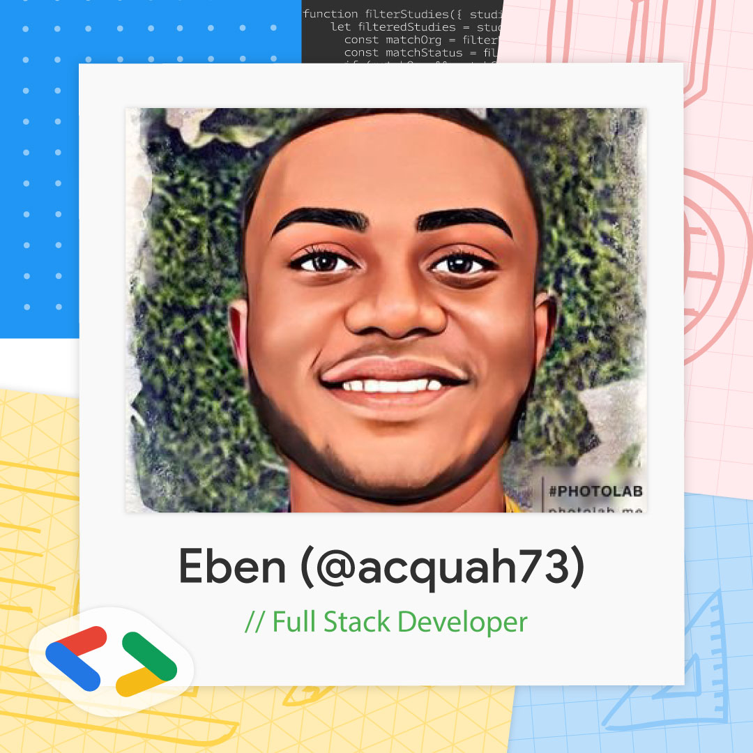 gdsc_knust's tweet photo. Eben is building his portfolio website with HTML &amp; CSS. Check it out here. https://t.co/ZvgotsJxfY  #100Days Challenge https://t.co/WhyealocLz