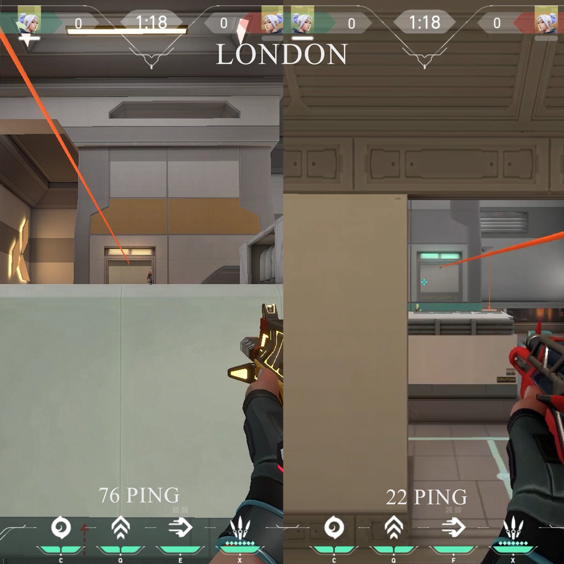 Pegsazeus on Twitter "Here is how ping affects Valorants peekers