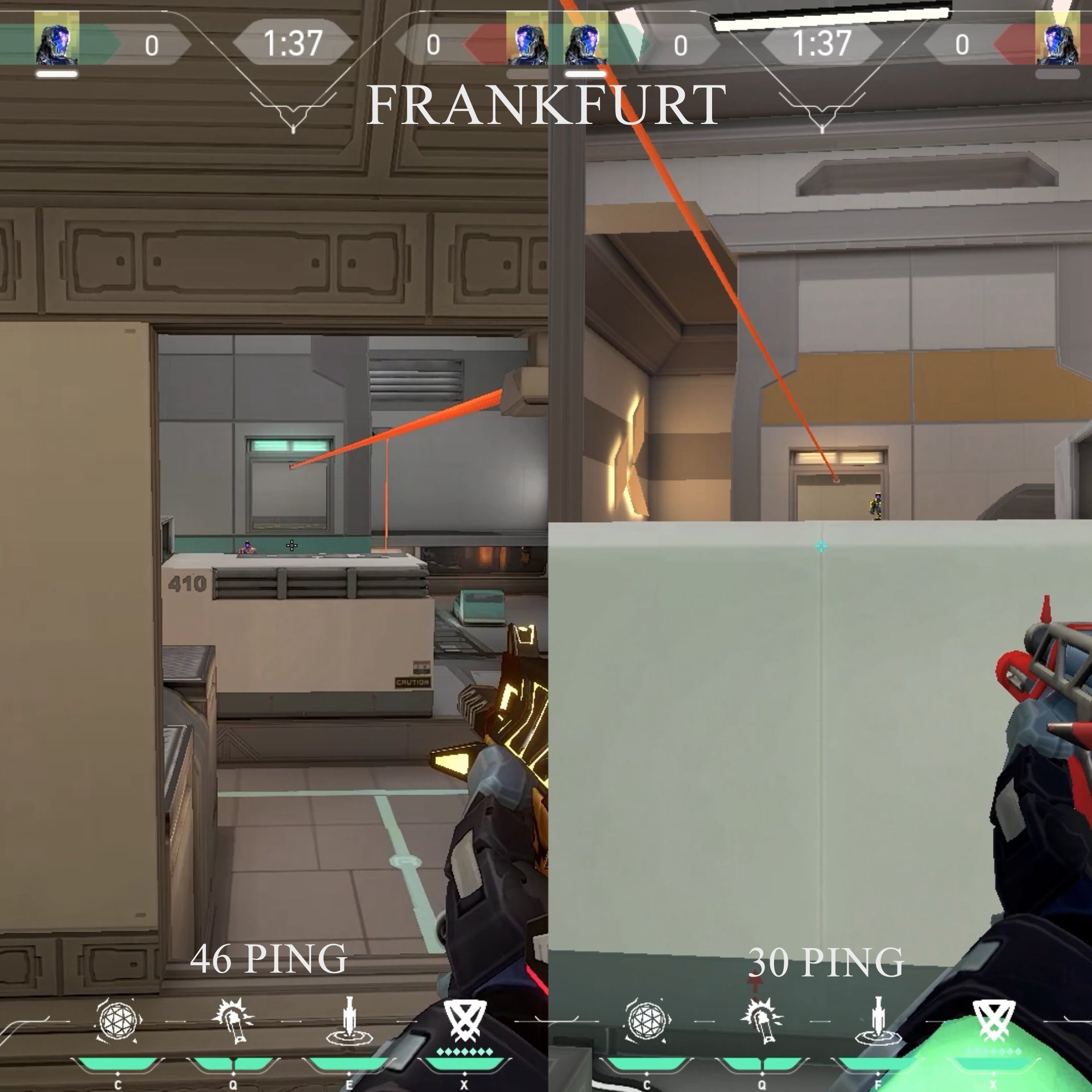 Pegsazeus on Twitter "Here is how ping affects Valorants peekers