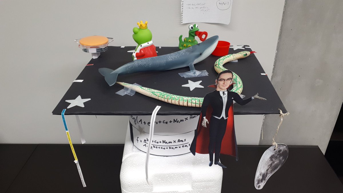 angrymaciek's tweet photo. I got my #PhD hat yesterday! U'd think I'm a zoologist but nope - it's actually #python #docker and #snakemake 😅 https://t.co/MqDmxZtfuM
