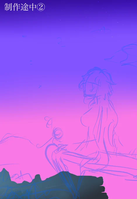 #原神 
#循々守月甘雨 
甘雨ちゃん好きなのですが、モンドの夕焼けも好きなので…。 