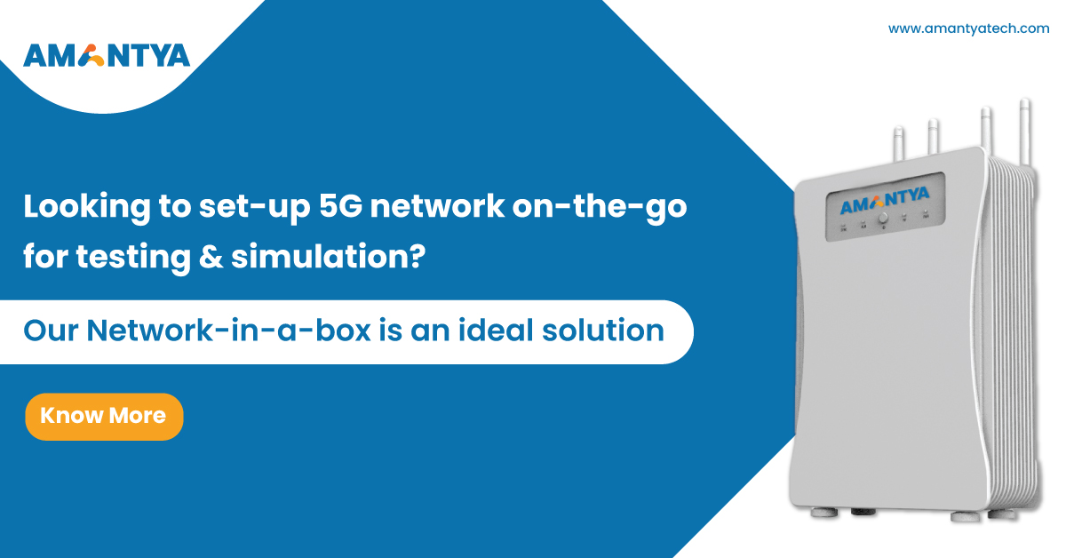 Amantyatech's tweet photo. Creating a simulation environment to test 5G applications has never been so easy. With our 5G Network-in-a-box, a plug &amp; play solution, you can set up a 5G network on the go within no time and with minimal effort.

Visit: https://t.co/VDxsvLKMzW
.
.
.
#Amantya #NetworkInaBox #5GC https://t.co/8irZrbIv6D